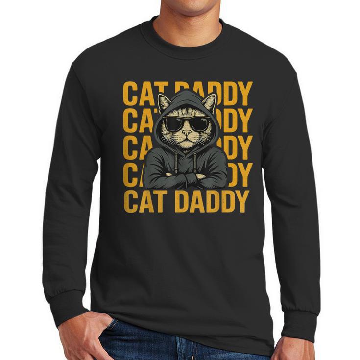 Retro Cat Daddy Style Animal For Men Women Kid Boy Girl Men Long Sleeve T-Shirt