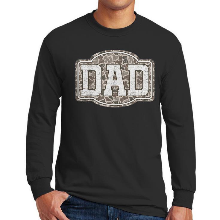 Retro Old Camo Dad Camouflage Hunting Season Father's Day Men Long Sleeve T-Shirt
