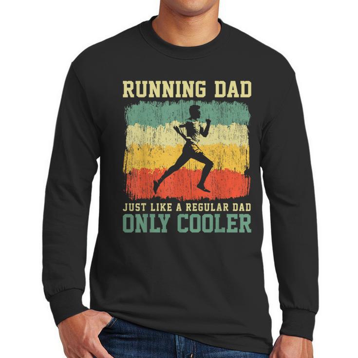 Retro Running Dad Runner Marathon Athlete Humor Outfit Men Long Sleeve T-Shirt