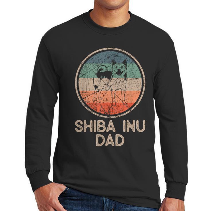 Shiba Inu Dog Vintage Shiba Inu Dad Men Women Men Long Sleeve T-Shirt