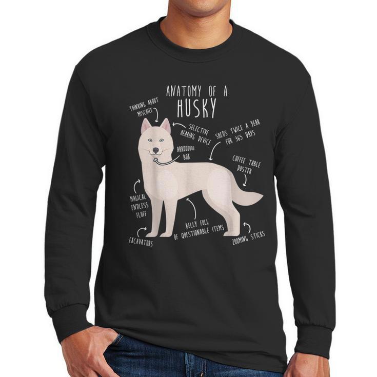 Siberian Husky Dog Anatomy Pet Mom Cute Dog Dad Men Women Kids Men Long Sleeve T-Shirt