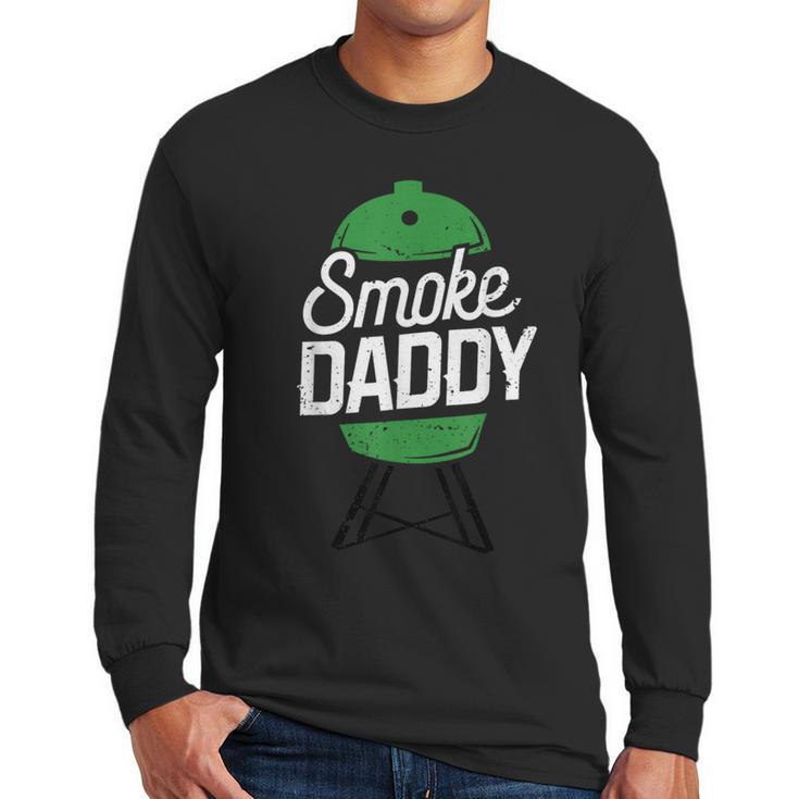 Smoke Daddy Green Egg Pitmaster Dad Tshirt BBQ Grill Men Long Sleeve T-Shirt