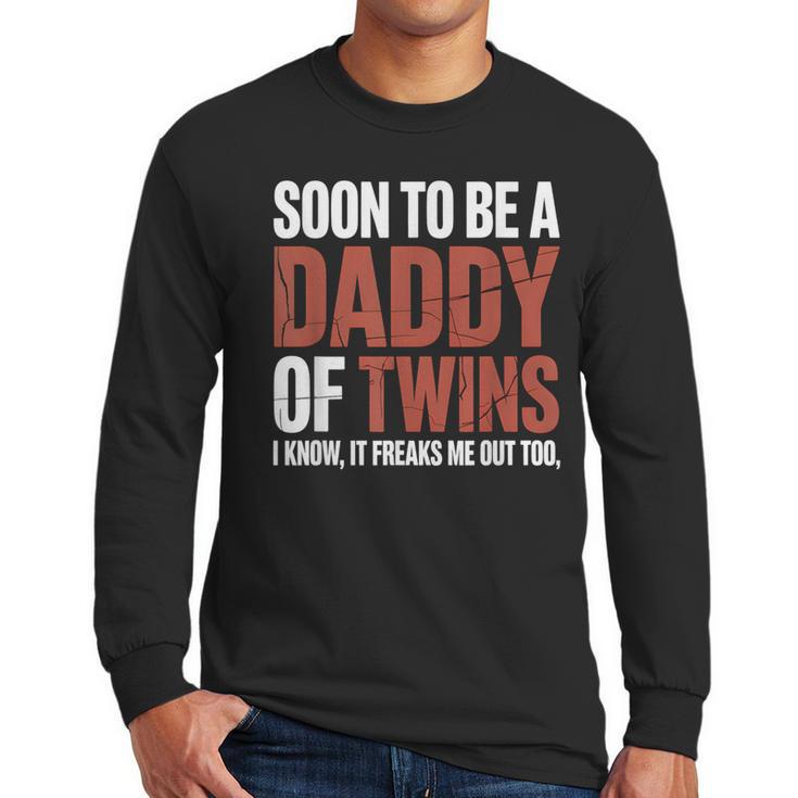 Soon To Be Dad Twins Fatherhood Pregnancy Announcement New D Men Long Sleeve T-Shirt