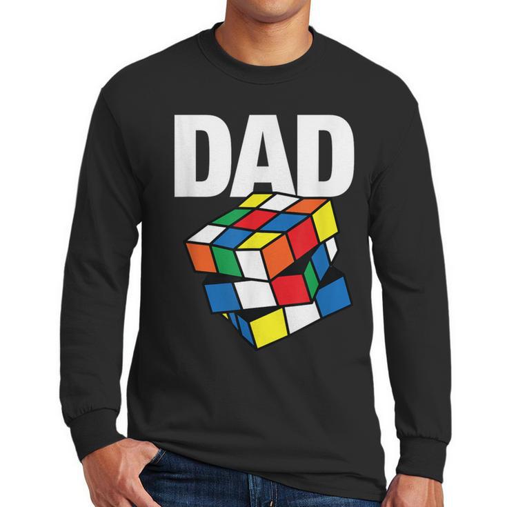 Speed Cubing Dad Puzzle Cuber Cube Kids Men Long Sleeve T-Shirt