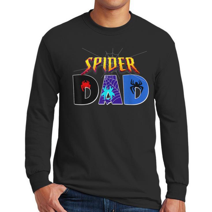 Spider Dad Shirt Birthday Fathers Day Halloween Costumes Pjs Men Long Sleeve T-Shirt