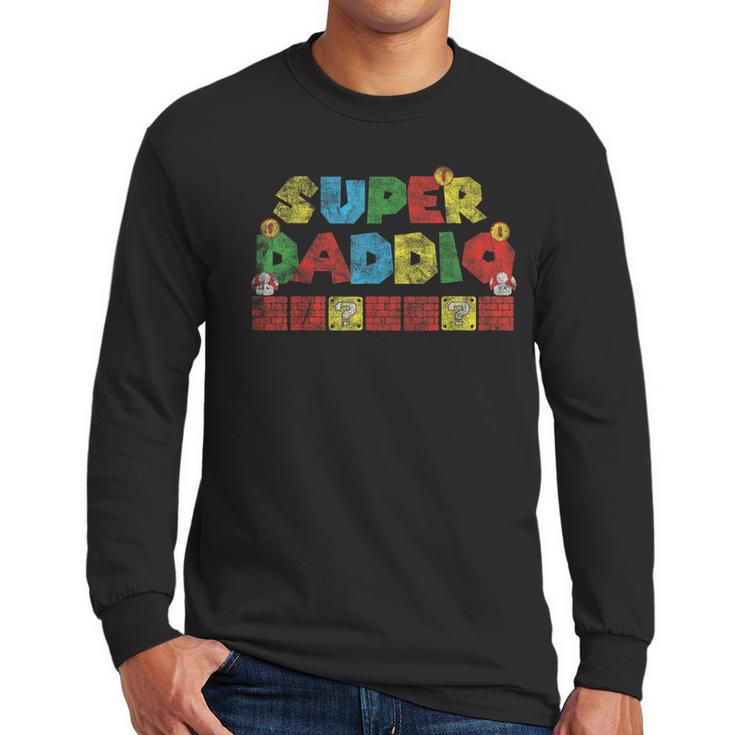 Super Daddio Retro Gamer Dad Style Men Long Sleeve T-Shirt