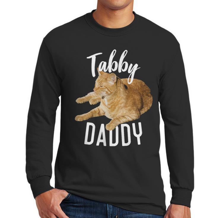 Tabby Daddy Cat Lover Saying Graphic Men Long Sleeve T-Shirt