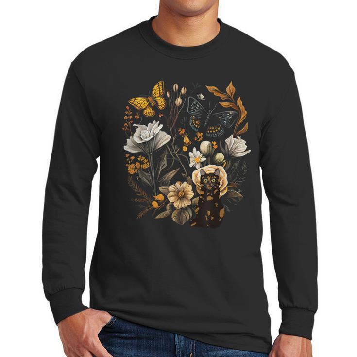 Tortie Cat Owner Flowers Tortie Cat Mom Tortie Cat Dad Men Long Sleeve T-Shirt