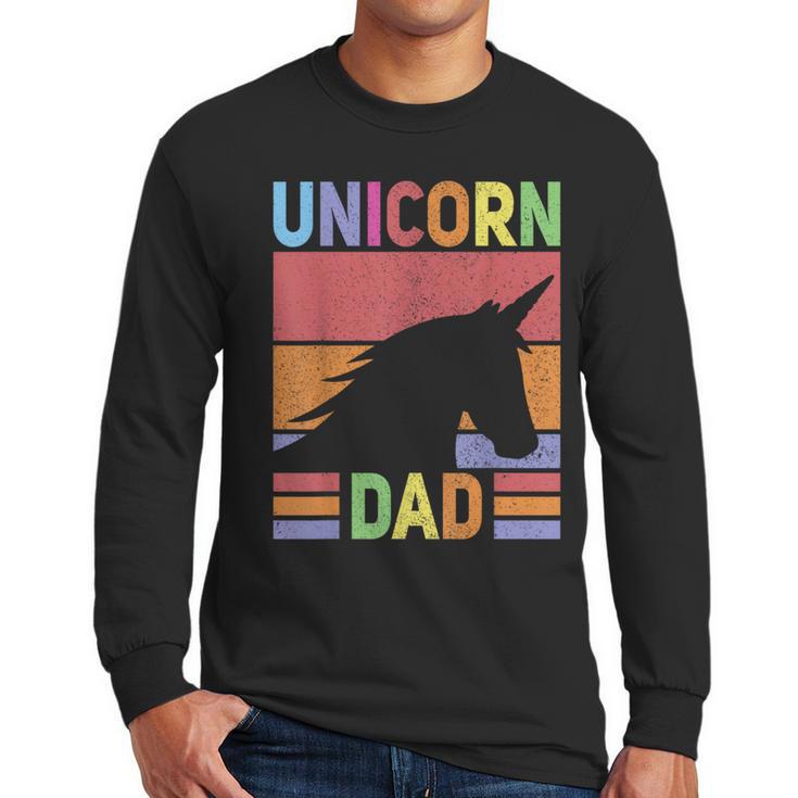 Unicorn Birthday Outfit Dad Unicorn Costume Bday Dad Unicorn Men Long Sleeve T-Shirt
