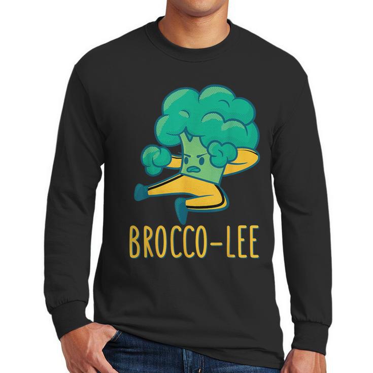 Vegetable Word Game Dad Joke Brocco-Lee Broccoli Men Long Sleeve T-Shirt