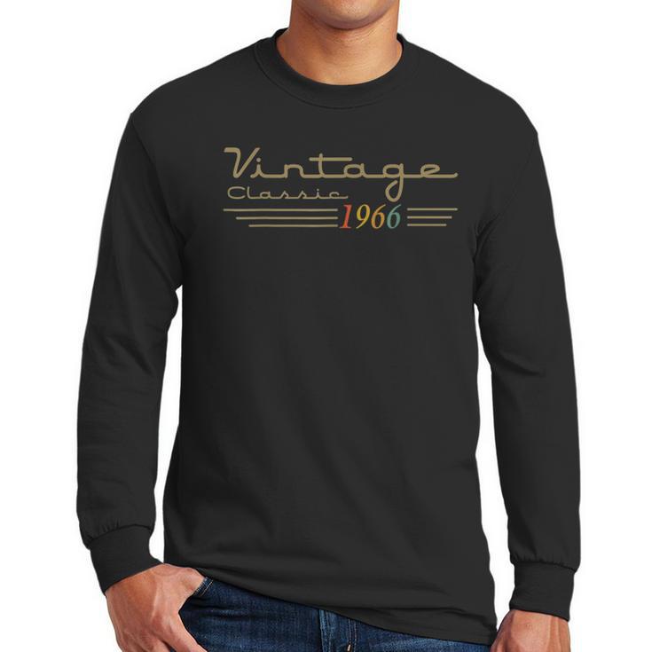 Vintage 1966 Retro 60th Birthday Classic 60 Year Old Men Dad Men Long Sleeve T-Shirt
