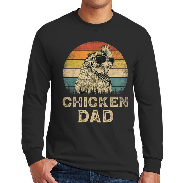 Vintage Chicken Dad Chicken Lovers Daddy Father's Day Men Long Sleeve T-Shirt