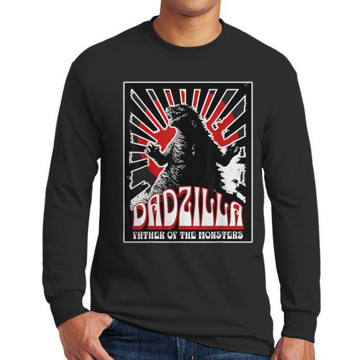 Vintage Dadzilla Father Of The Monsters Fathers Day Men Long Sleeve T-Shirt