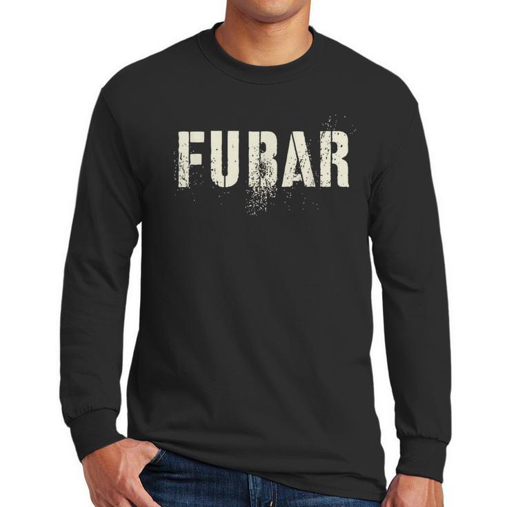 Vintage FUBAR Soldier Military Officer Vet Dad Soup Sandwich Men Long Sleeve T-Shirt