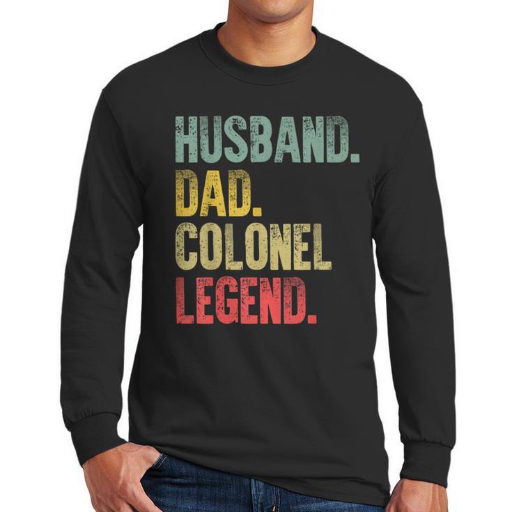 Vintage  Husband Dad Colonel Legend Retro T-Shirt Men Long Sleeve T-Shirt