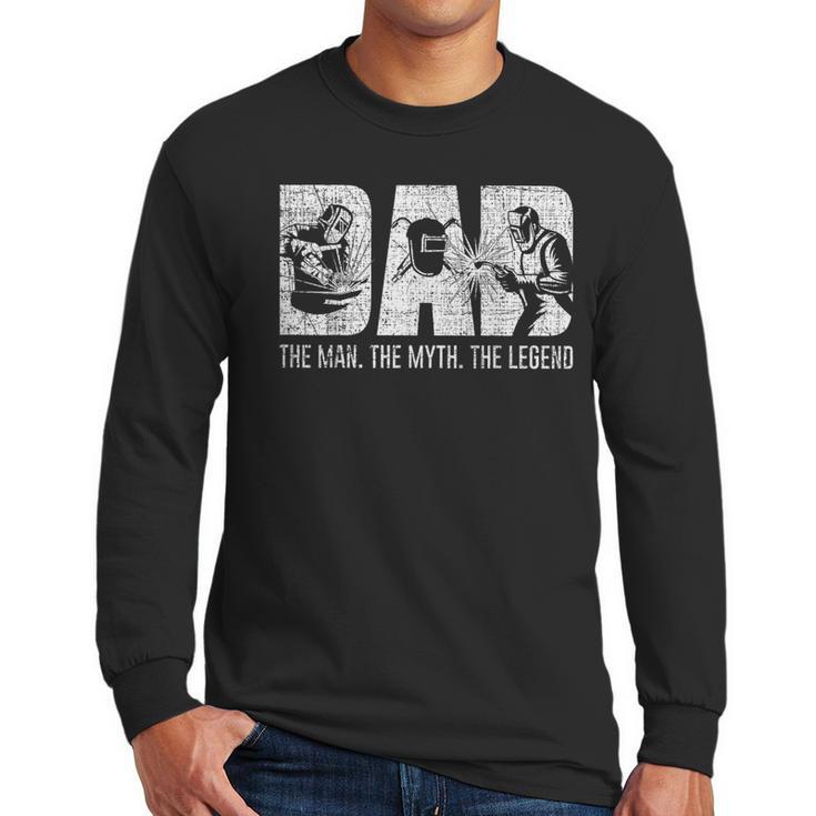 Welder Welding Dad Man Myth Legend Father Small Men Long Sleeve T-Shirt