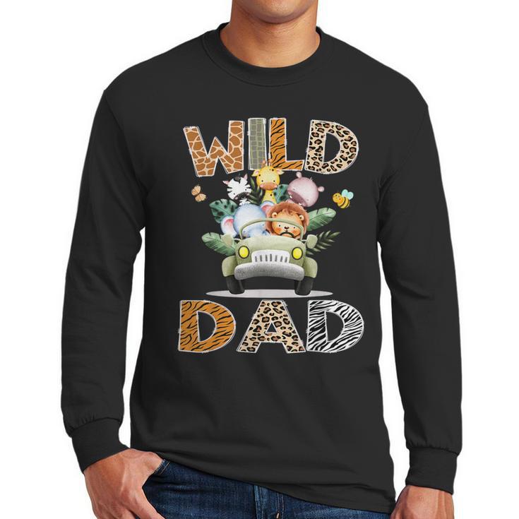 Wild Dad 1St Birthday Safari Jungle Animal Truck Men Long Sleeve T-Shirt