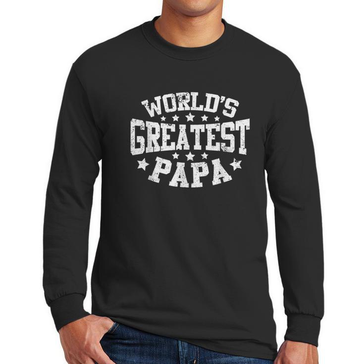 World's Greatest Papa Shirt Dad Father's Day Men Long Sleeve T-Shirt