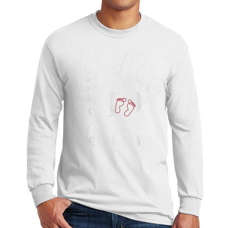 Baby Reveal Valentine Pregnancy Announce Daddy Shirt Men Long Sleeve T-Shirt