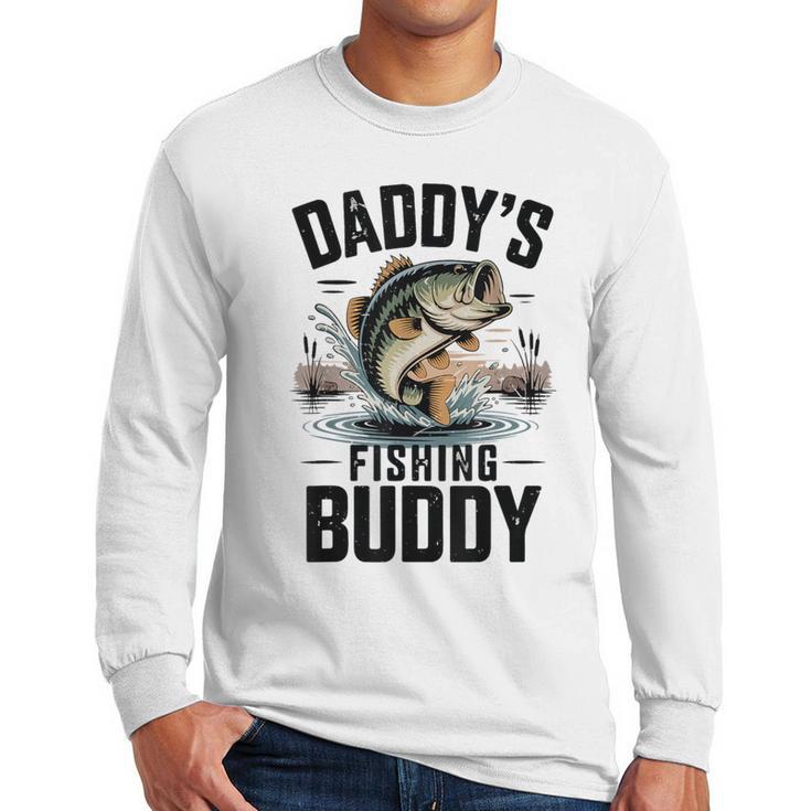 Boy Daddy Fishing Buddy Matching Fishing Bass Fishing Men Long Sleeve T-Shirt
