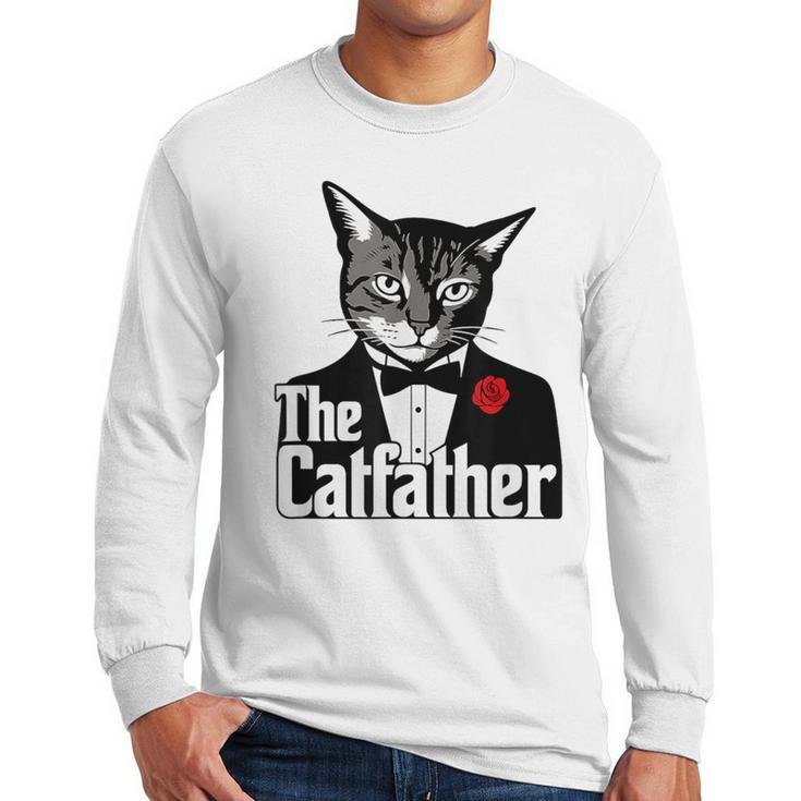 The Cat Father Cool Cat Dad Cat Lovers Men Long Sleeve T-Shirt
