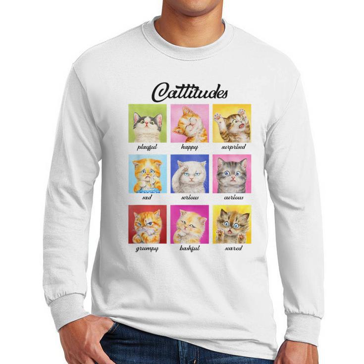 Cat Lover Cat Mom Cat Dad Crazy Cat Lady Cattitudes Men Long Sleeve T-Shirt