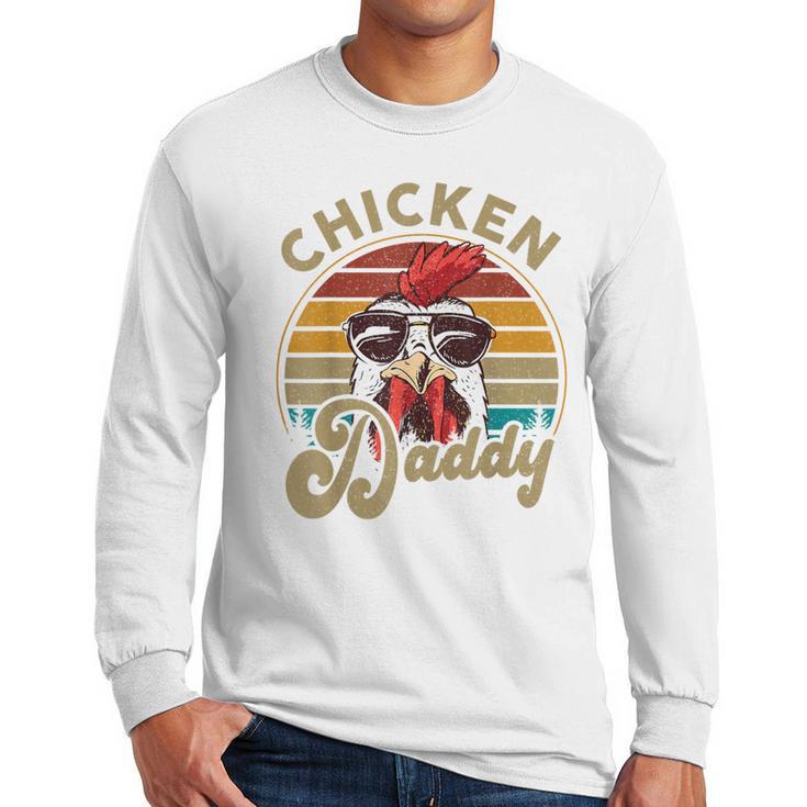 Chicken-Shirt Rooster Daddy Vintage Farmer Dad Father Men Long Sleeve T-Shirt