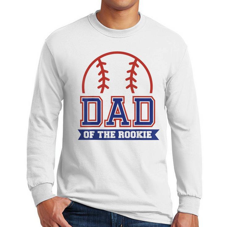 Dad Of Rookie 1st Birthday Baseball Theme Matching Party Men Long Sleeve T-Shirt