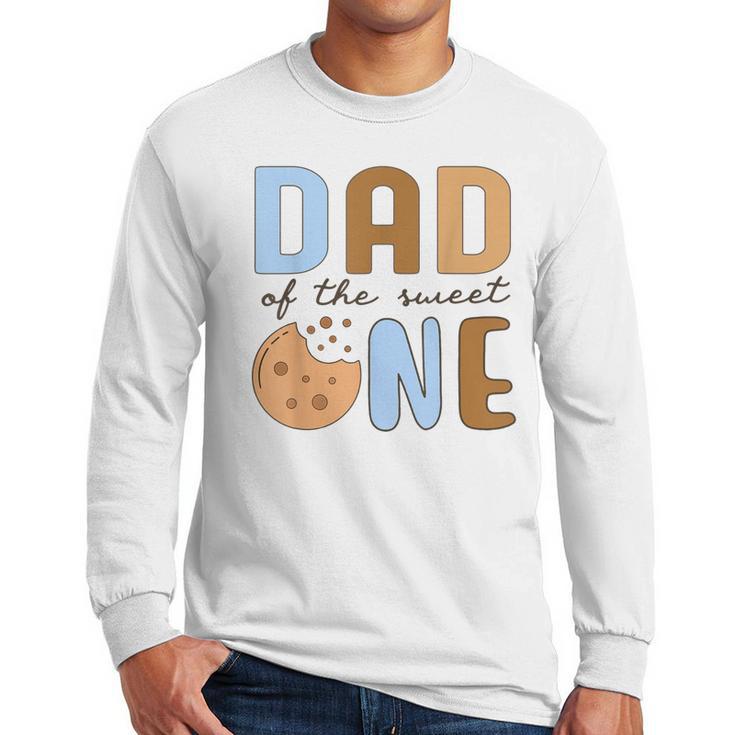 Dad Of The Sweet One Cookies And Milk 1st Birthday Party Men Long Sleeve T-Shirt