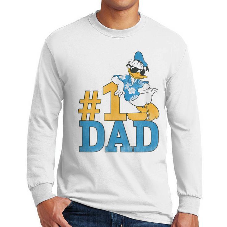 Disney Donald Duck Number One Dad Sunglasses Father's Day Men Long Sleeve T-Shirt