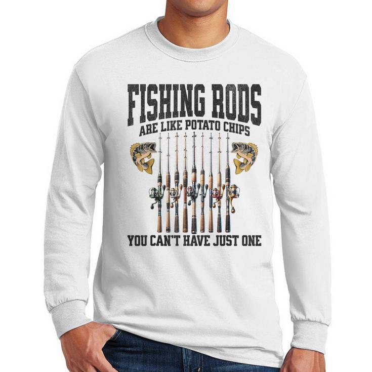 Fishing Tuna Bass Rod Fisherman Cool Dad Quote Men Long Sleeve T-Shirt