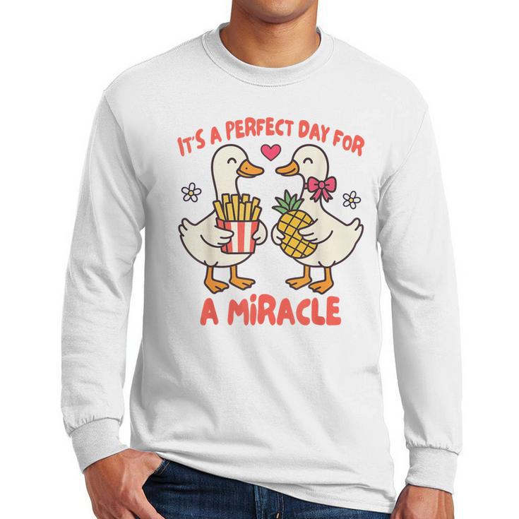 IVF Mom Dad Embryo Transfer Day It's A Day For A Miracle Men Long Sleeve T-Shirt