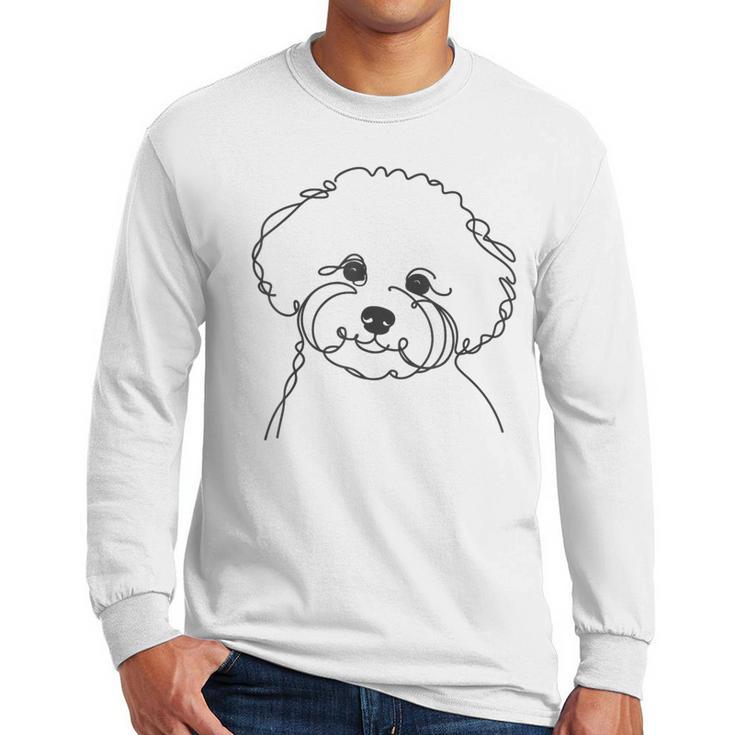 Line Art Dad Mom Dog Bichon Frise Men Long Sleeve T-Shirt
