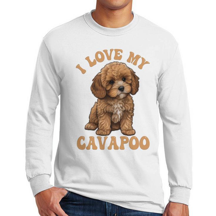 I Love My Cavapoo For Mom Dad Kids Men Long Sleeve T-Shirt