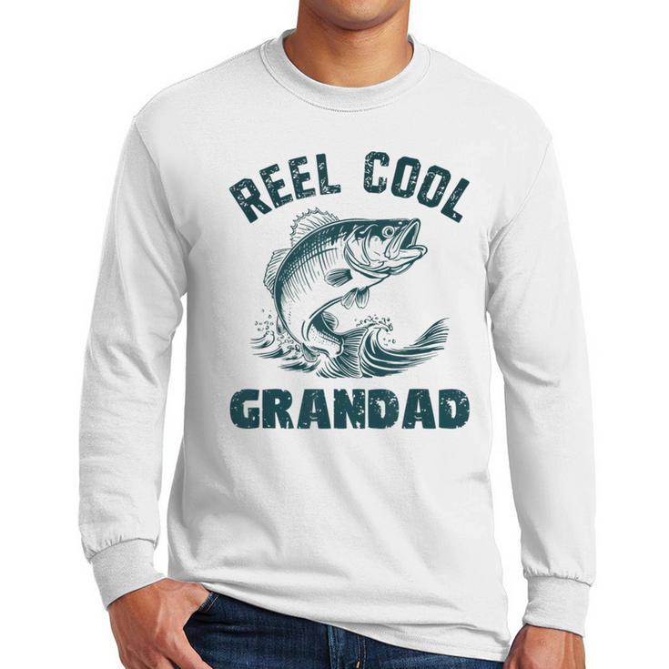 Reel Cool Grandad Fishing Grandpa Vintage Style Men Long Sleeve T-Shirt