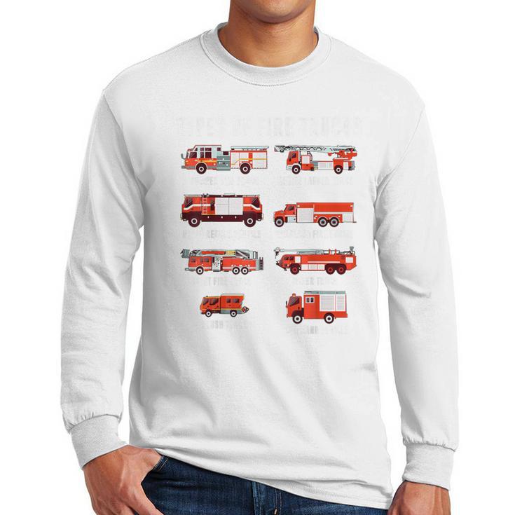 Toddler Boy Types Of FireTruck Firefighter Baby Dad Fireman Men Long Sleeve T-Shirt