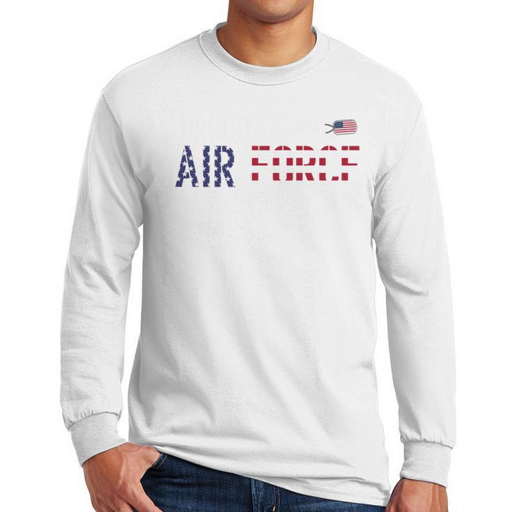 US Flag Proud Air Force Dad Men Long Sleeve T-Shirt