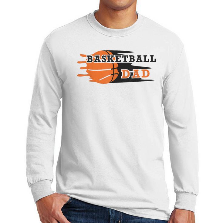 Vintage Proud Basketball Dad Fathers Day Basketball Player Men Long Sleeve T-Shirt