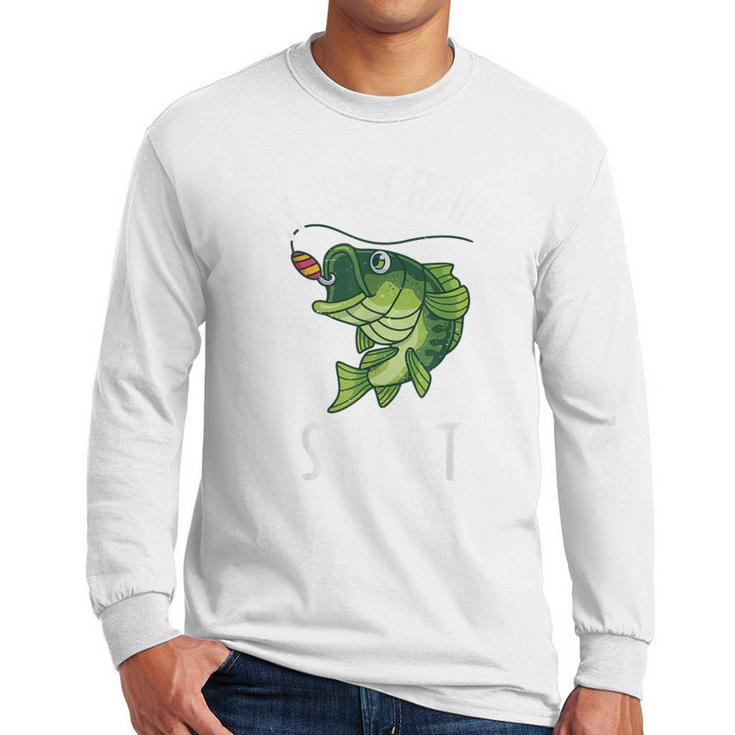 Youth Boy My Lucky Fishing-Shirt Bass Fish Dad Men Long Sleeve T-Shirt