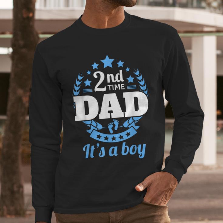 2nd Time Dad It's A Boy Dad Again Second Baby Announce Men Long Sleeve T-Shirt