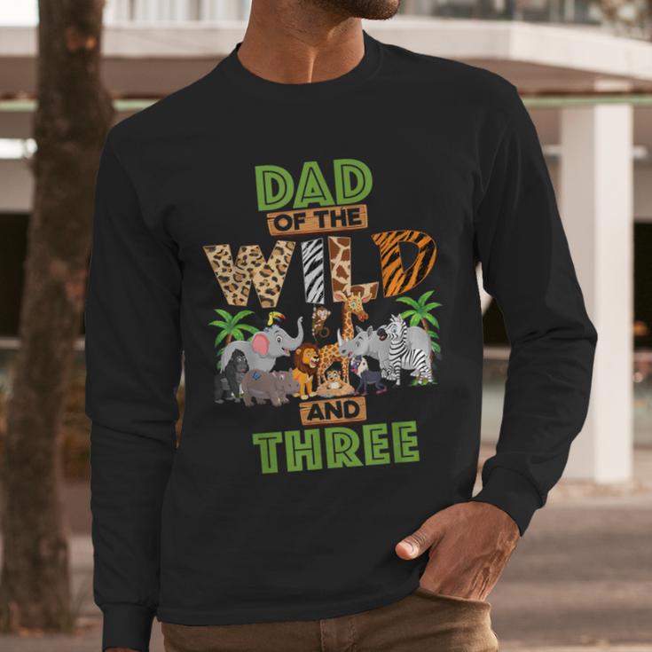 3rd Birthday Zoo Safari Jungle Dad Of The Wild And Three Men Long Sleeve T-Shirt