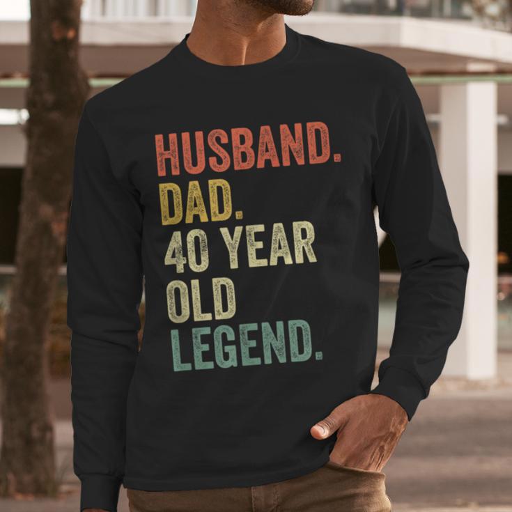 40th Birthday For Men Vintage Dad 1980 Men Long Sleeve T-Shirt