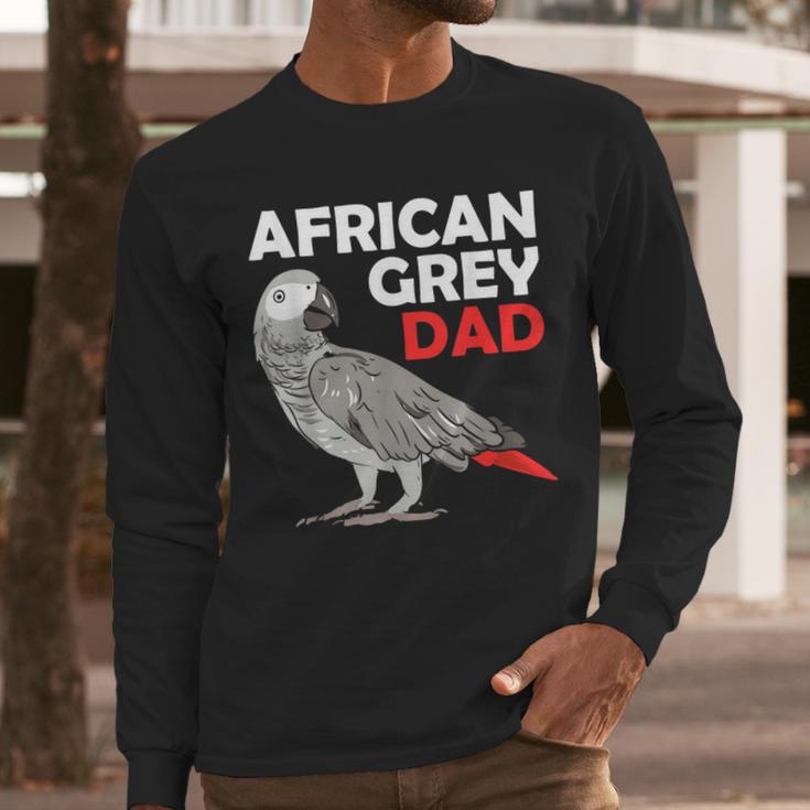African Grey Parrot Dad Congo Bird Father Men Long Sleeve T-Shirt