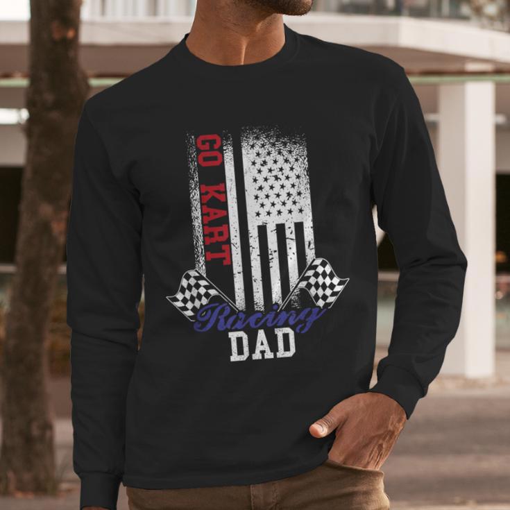 American Flag Go Kart Racing Race Dad Flag Men Long Sleeve T-Shirt