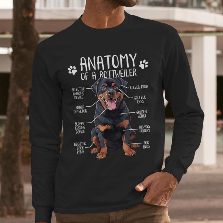 Anatomy Rottweiler Dog Owner Rottie Dad Mom Pet Lover Men Long Sleeve T-Shirt