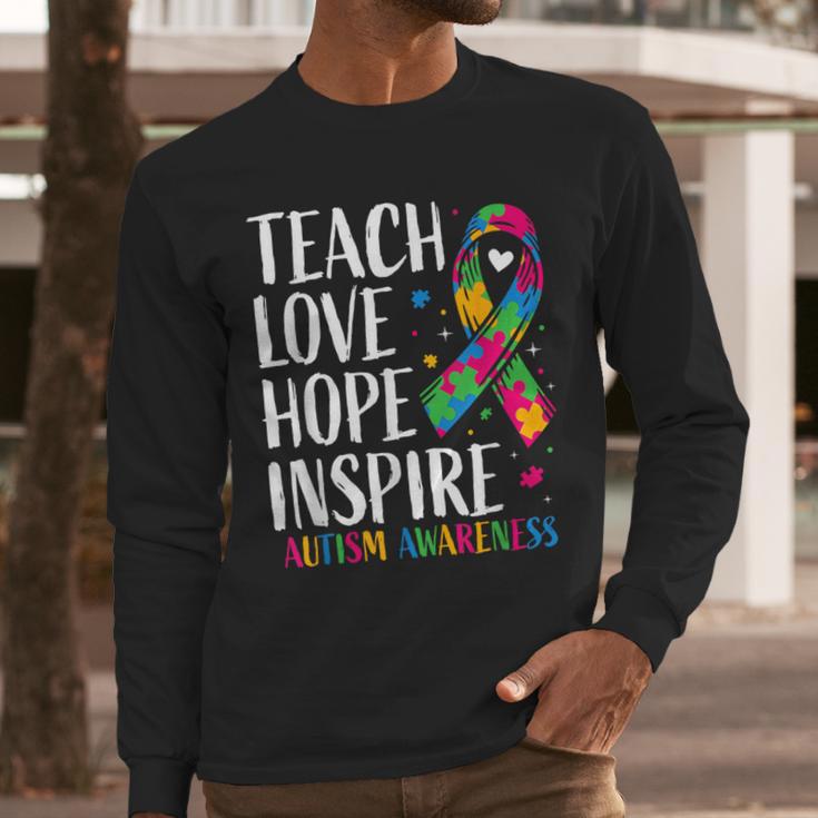 Autism Awareness Ribbon Mom Dad Kids Autistic Support Autism Men Long Sleeve T-Shirt Autism Awareness Ribbon Mom Dad Kids Autistic Support Autism Men Long Sleeve T-Shirt