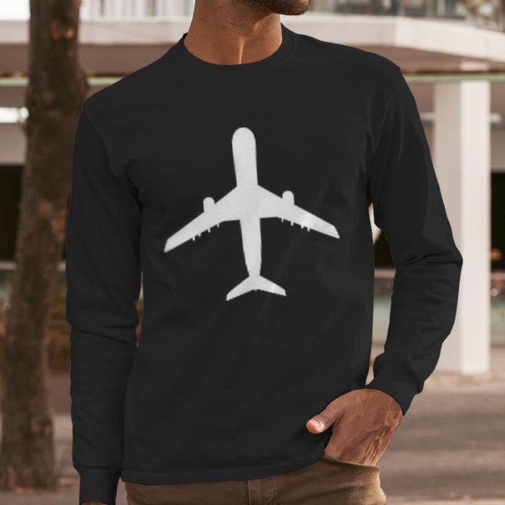 Aviation Geek Airplane Pilot Dad Husband Father's Day Xmas Men Long Sleeve T-Shirt