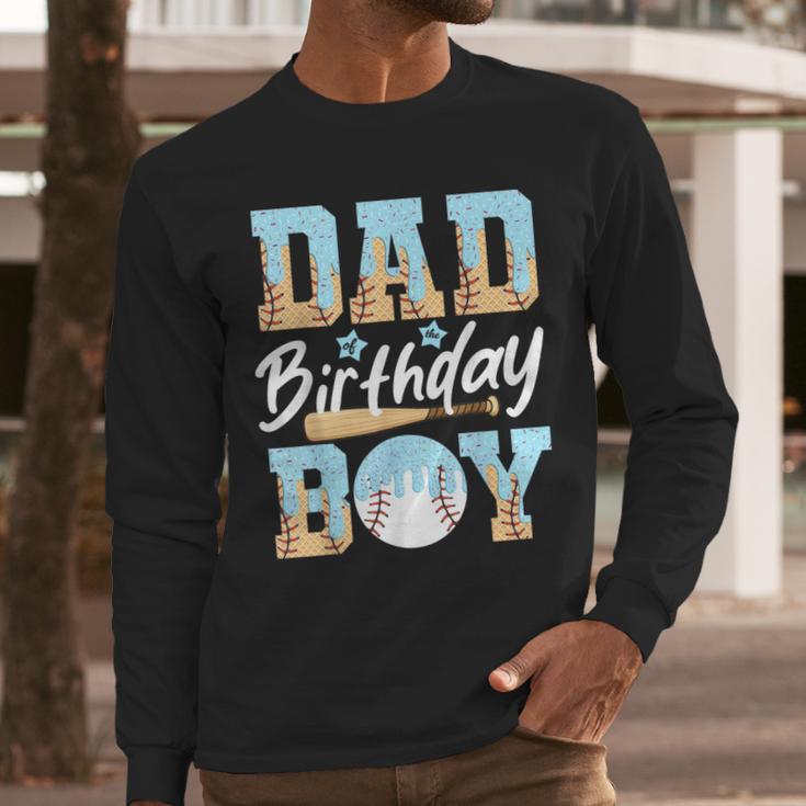 Baseball Ice Cream Drip Dad Of The Birthday Boy Baseball Men Long Sleeve T-Shirt