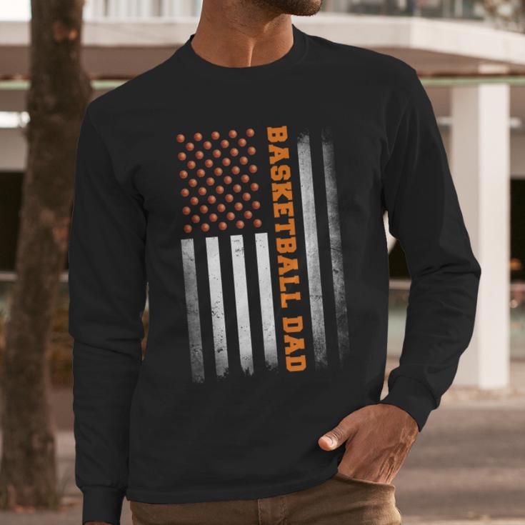 Basketball Dad USA US Flag Basketball Men Men Long Sleeve T-Shirt