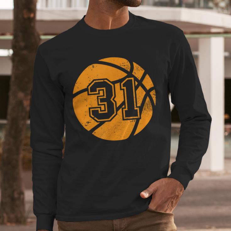 Basketball Player 31 Basketball Mom Dad Jersey Number 31 Men Long Sleeve T-Shirt